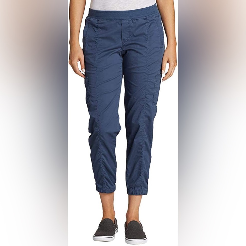 Eddie Bauer Women's Laid Back Twill Jogger Pants Dusty Indigo